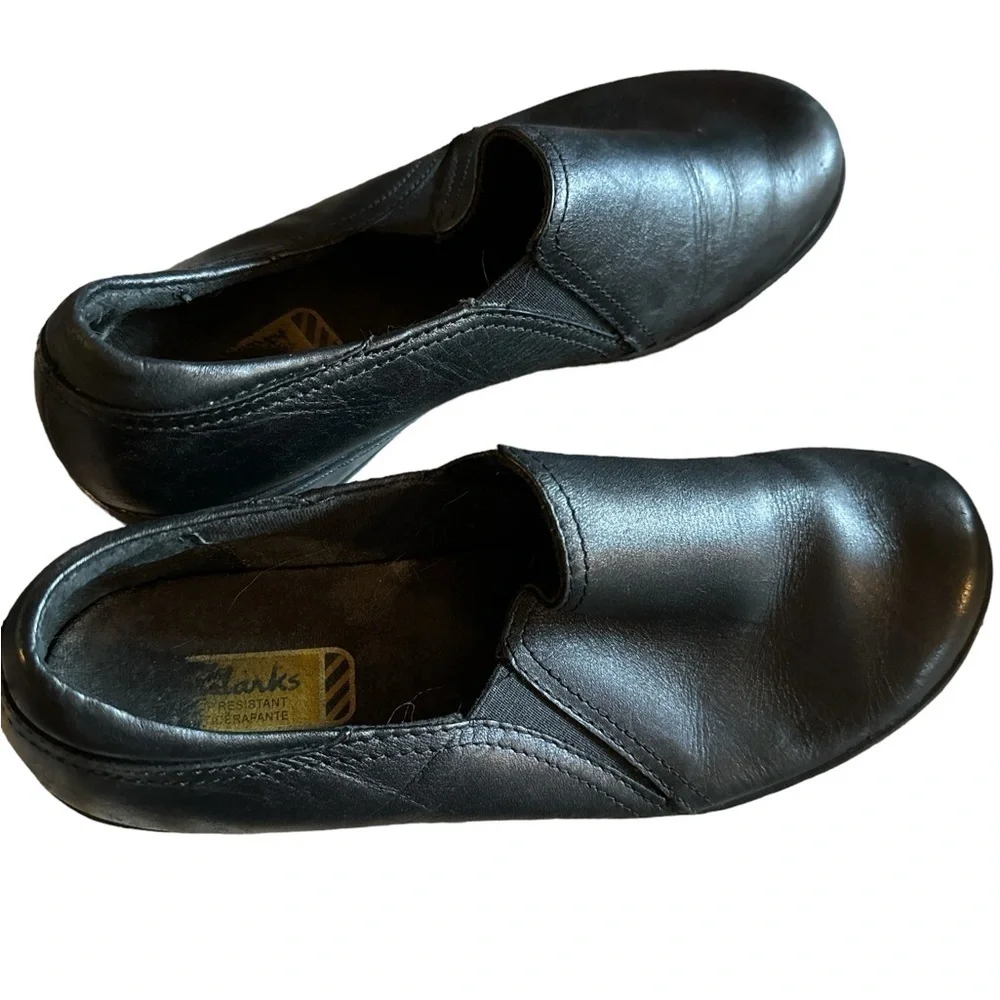 Clark’s Sz 6M Leather Shoes- Arch Support- Best Work Shoes for Hard Floors-Comfy